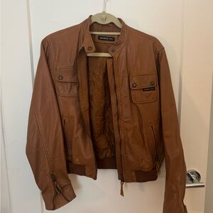 Members Only Brown Cognac Leather Jacket